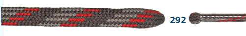 Barth Schnürsenkel Bergsport halbrund rot/grau 180cm